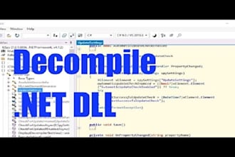 decompile any ea file, crack and unlock source code, net files, analyze files