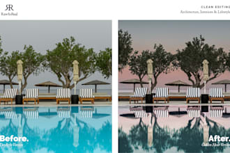retouch real estate and interior photos with natural style