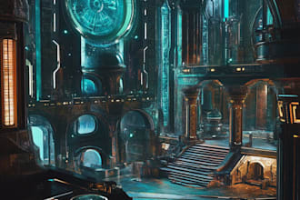 design a futuristic cyberpunk city or background art