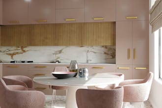visualize stunning 3d kitchen interior space, cabinet, cupboard, sink, furniture