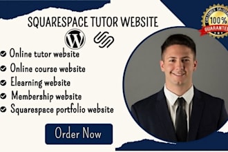 build squarespace tutor website teacher website, elearning educational website