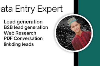 data entry expert,b2b lead generation, PDF conversation,