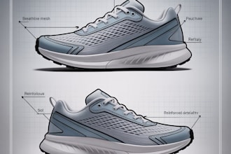 design stylish shoes with sketches, spec sheets and factory ready tech packs