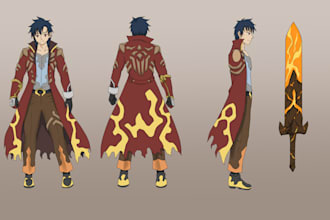 draw your original character concept sheet in anime style