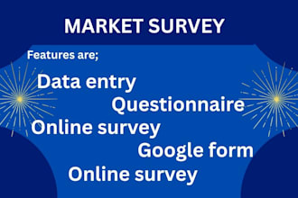 conduct an extensive USA UK market research  product survey jotform and analysis