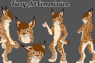 draw furry ych fursona ref sheet anthro character furry commission furry sticker