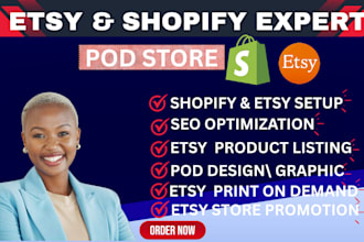 setup print on demand store, etsy pod product research shopify product listing