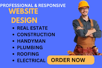 create plumbing, handyman, construction, electric, business website