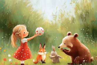 watercolor children book illustration