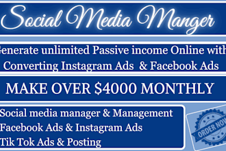 be your social media marketing manager and personal assistant