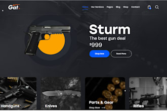 design lucrative gun shopify firearm website ammunition website gun website