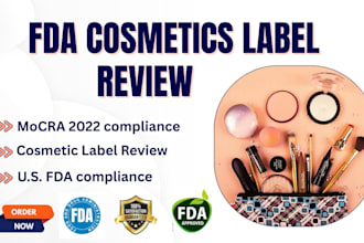 review cosmetic labels for fda and mocra compliance, US cosmetic label review