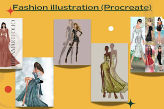 create fashion illustrations , flat sketches , 3d garments
