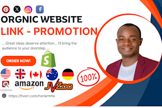 promote amazon shopify website advertise crypto blog brand book store website