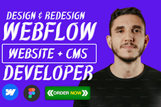 create webflow website design, develop cms, webflow ecommerce store or blog site