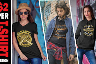 create high quality hunting t shirt designs for print on demand or personal use