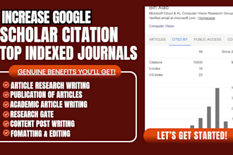 write and publish research article in top index journals google scholar citation