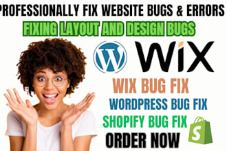 professional fix wix shopify wordpress bugs logo issues errors website problem
