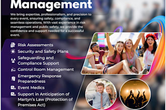 create, consult and advice on safety, security, legal compliance for all events