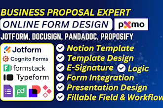 create professional notion template, jotform design, pandadoc proposify docusign
