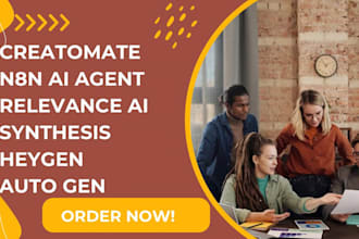 creatomate n8n ai agent, make com automatiom,  heygen, sora, autogen