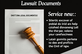 draft lawsuits , legal motions , appeals , court, disputes and legal lett