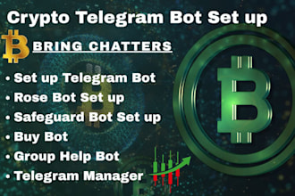 set up telegram rose bot for your crypto group community manager with 20 chatter