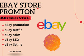 do ebay store promotion to inprovee ebay traffic,sales,SEO, and listings