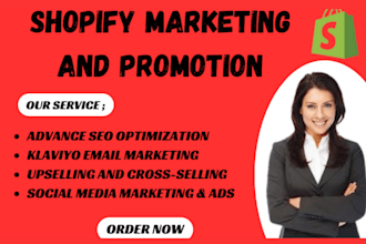 complete shopify  klaviyo email marketing sales funnel social media marketing