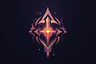 make fantasy game logo with cool unique magic style