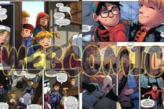 draw unique comic book character illustration design graphic novel page for you