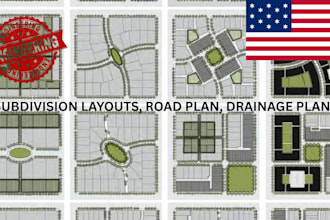 subdivision layout, site plan, road grading, drainage, utility design