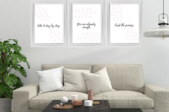 minimalist printable wall art with motivational quotes