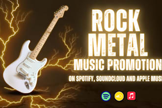 do viral rockmetal, rap,pop,metal music promo on ig, fb to USA playlist curators