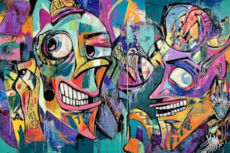 do illustration expresionism art, graffity, abstract art style