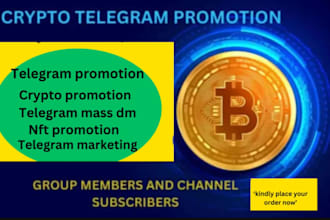 do token promotion, crypto telegram subscribers, grow telegram channel and group