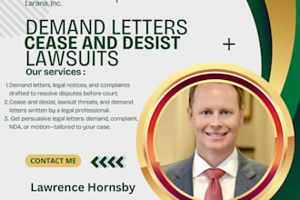 draft  demand letter and cease and desist with legal authority and precision