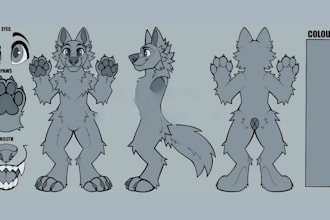 draw furry reference sheet commission furry character fursona oc furry ref sheet