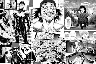 draw detailed nsfw anime manga art, yaoi, lewd horror comic, doujin 2d animation