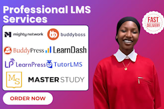 build learndash lms, buddyboss, tutor lms, masterstudy lms wordpress website