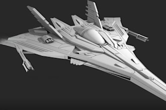 do 3d spaceship model, amour model, character model