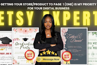 setup etsy store design digital product seo listing etsy invitation card shop