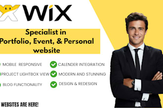 create a professional wix portfolio, event, personal website