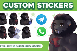 draw cute stickers of your character for whatsapp, telegram, etc