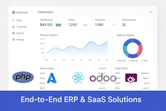 develop custom saas, erp, web app using php odoo, powerapps, react