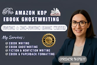 do amazon KDP ebook ghostwriter, ebook writer and fiction ghostwriter
