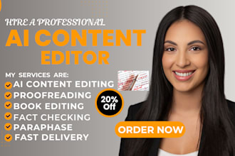 humanize ai content, proofread, fact check, plagiarism check and book editing