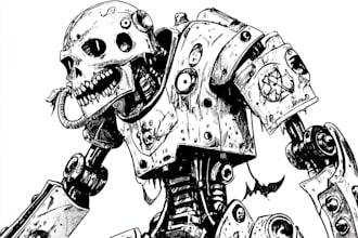 draw warhammer concept art and illustration, no ai
