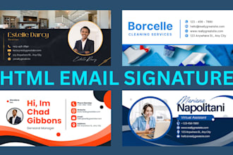 design professional HTML email signature or clickable email signature