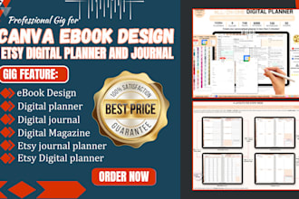 etsy digital planner digital journal calender for etsy and shopify shop